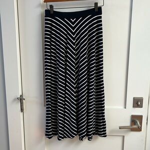Boden navy and white diagonal stripe maxi skirt 6L